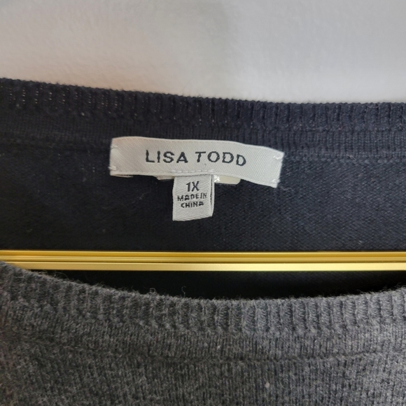 1X Lisa Todd Heart Geometric Sweater Colorblock - Picture 2 of 5